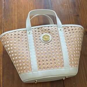 Elegant Tan and Cream Tote Bag